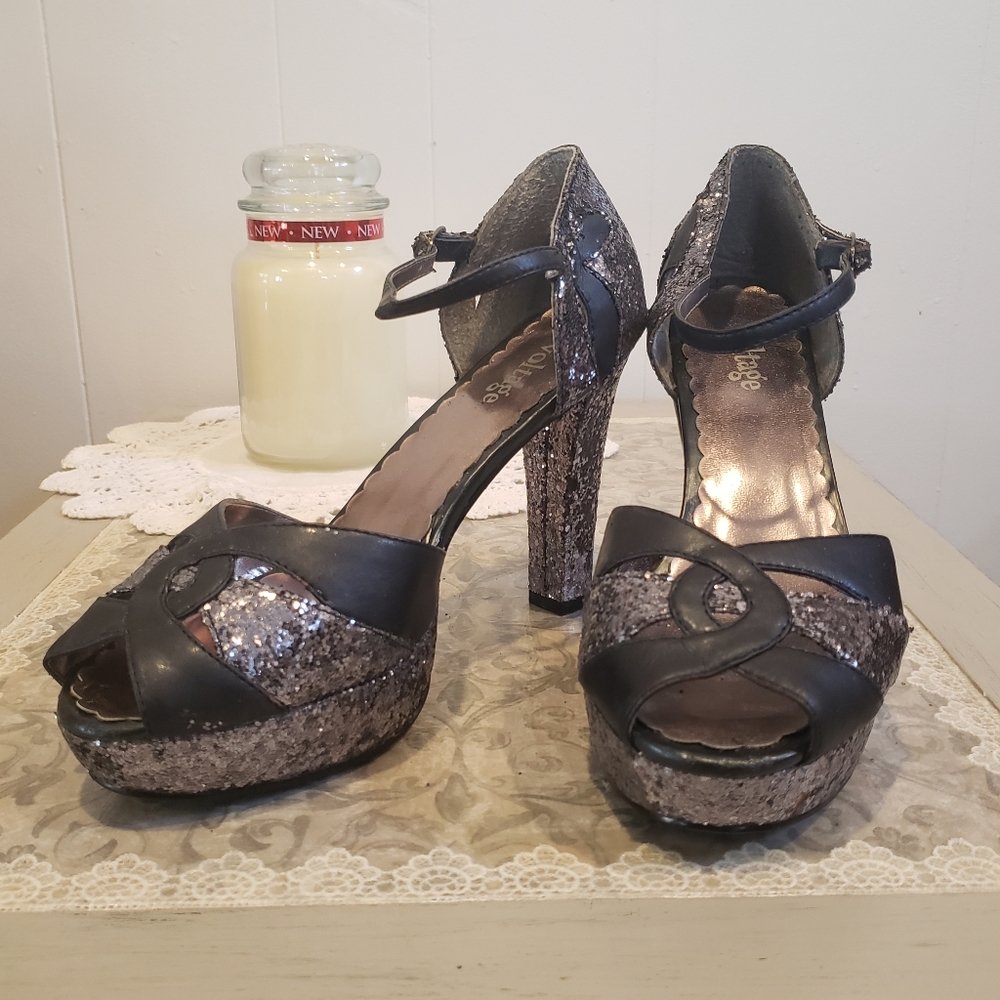 Sparkly platform heels